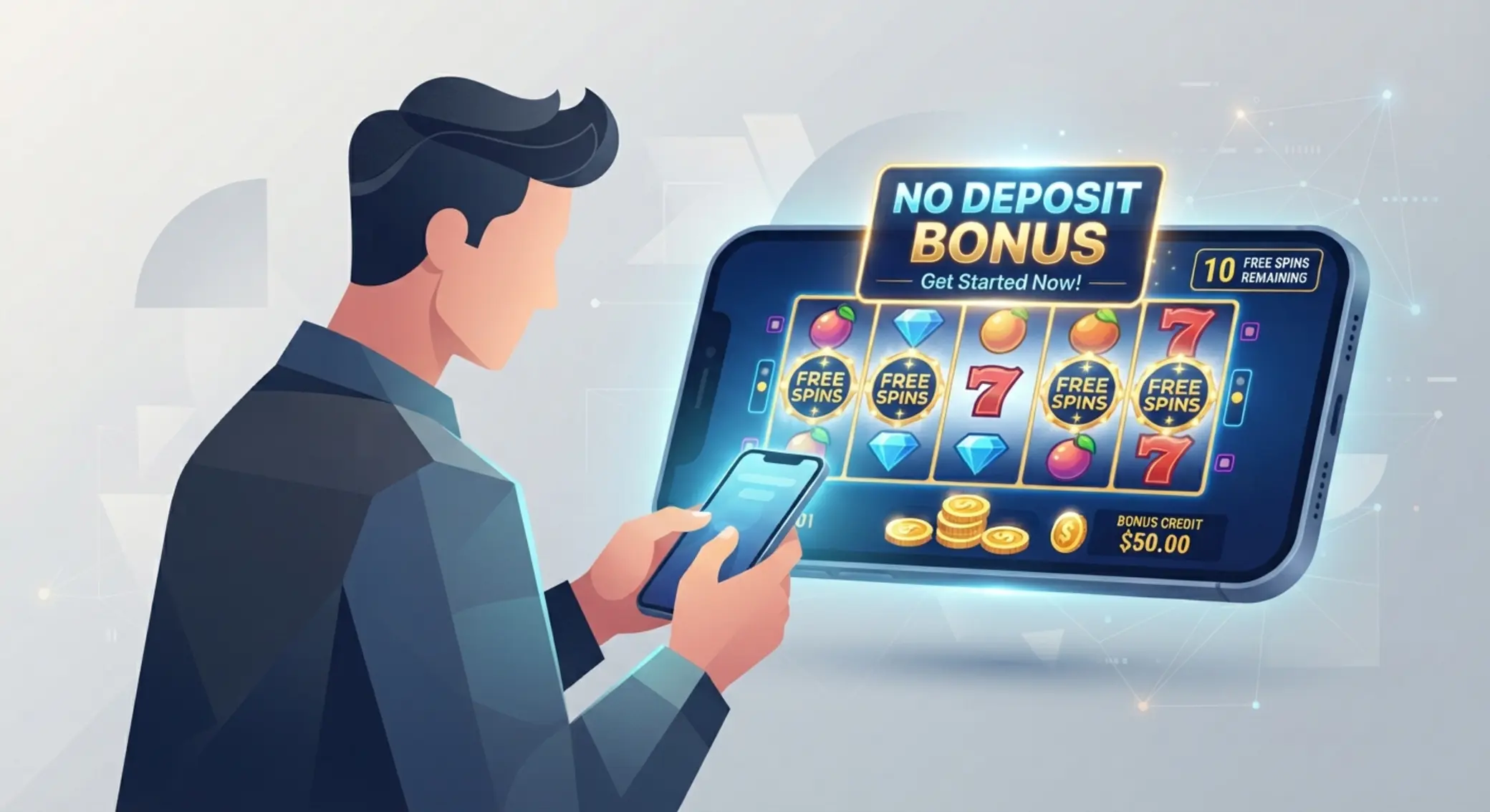 Bonus zdarma bez vkladu Ilustrácia bonusu zdarma bez vkladu v online kasíne