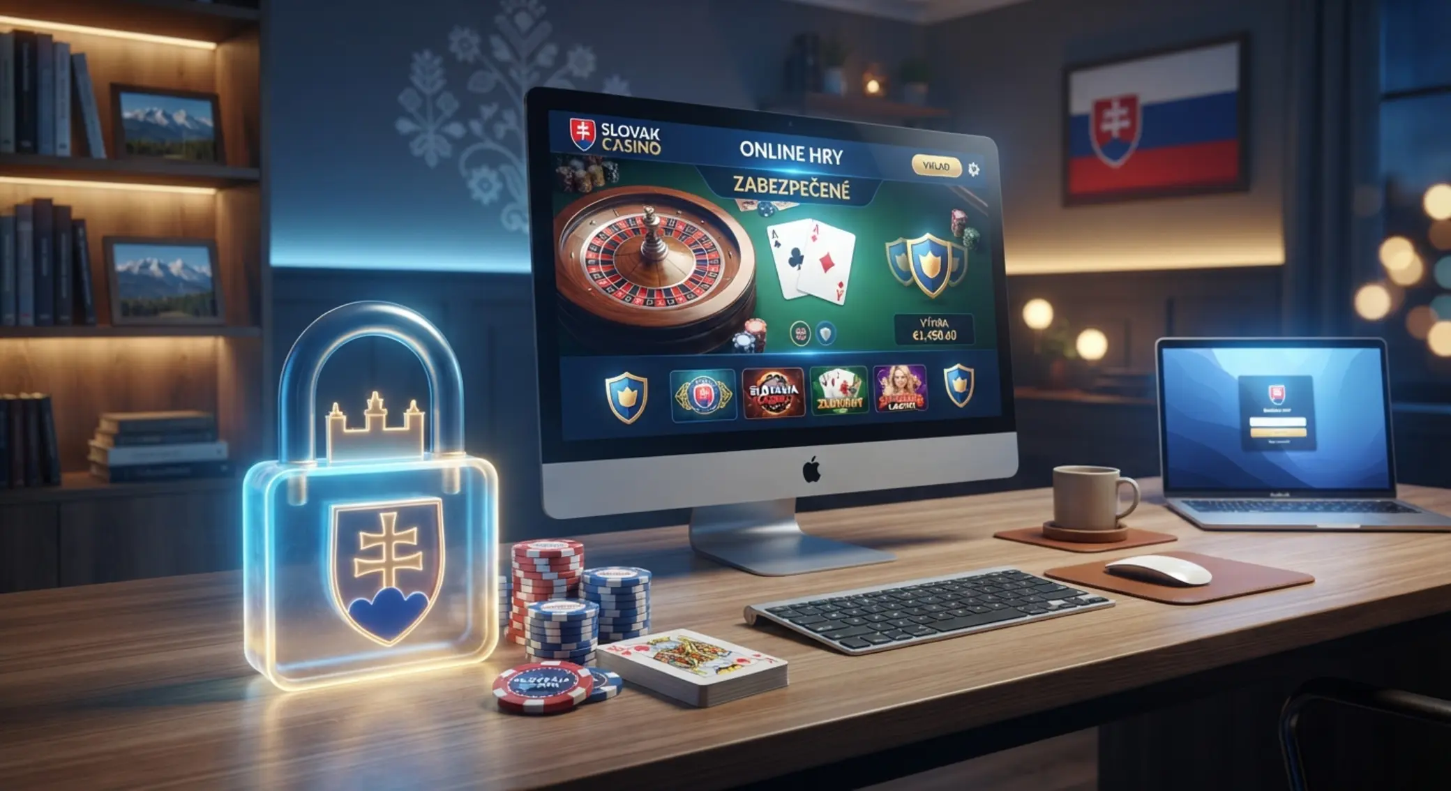 Bezpečnosť v online kasíne SK Bezpečné slovenské online kasíno so symbolom zámku